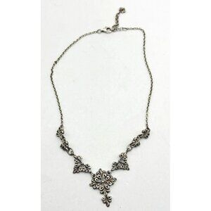 Barse Sterling Silver Ornate Floral Necklace 925
